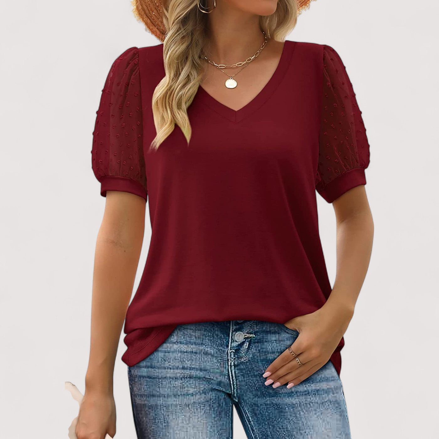 Ilse™ | Transparent V-Neck Top