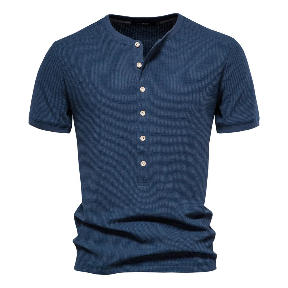 Kenneth™ | Cotton T-Shirt with Buttons