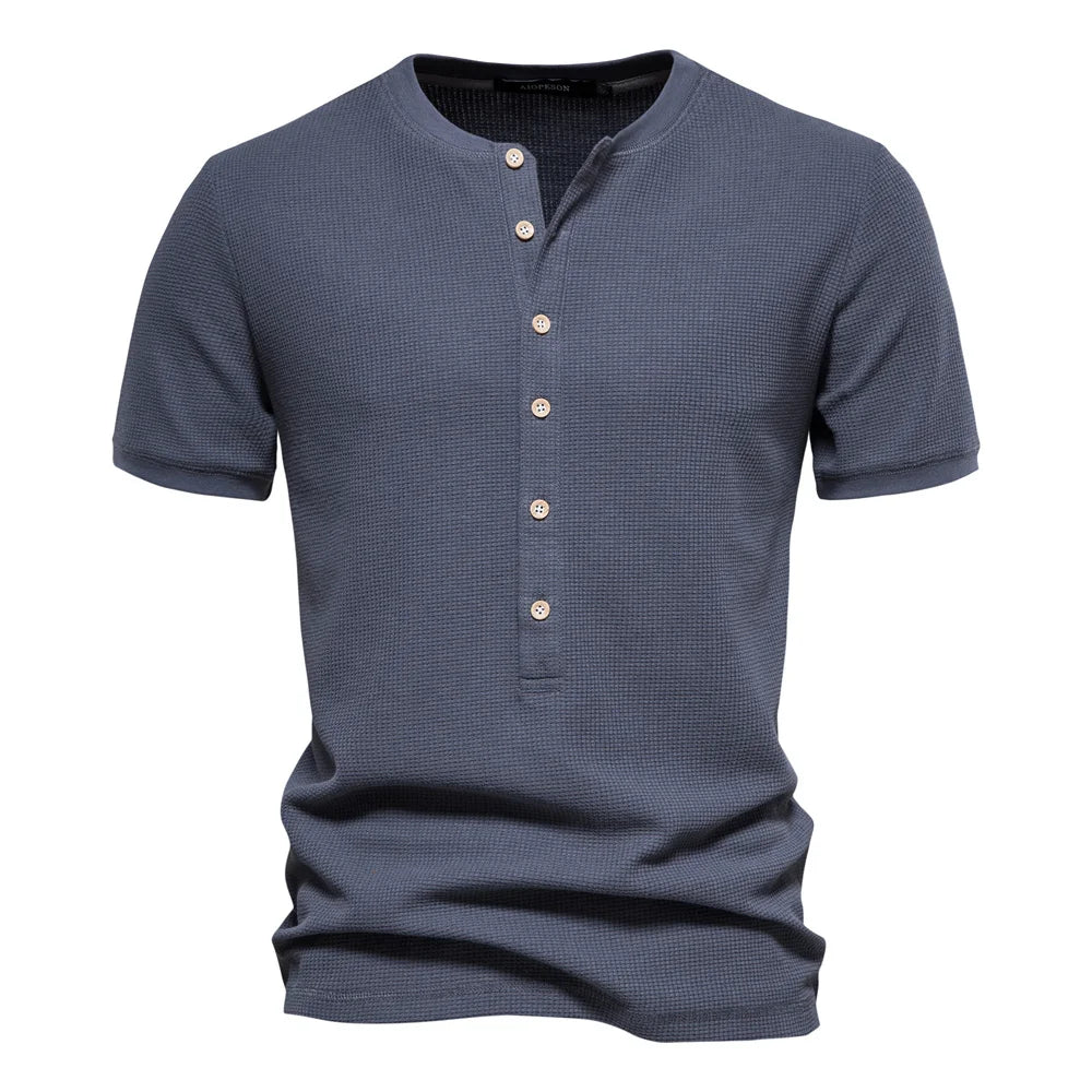 Kenneth™ | Cotton T-Shirt with Buttons
