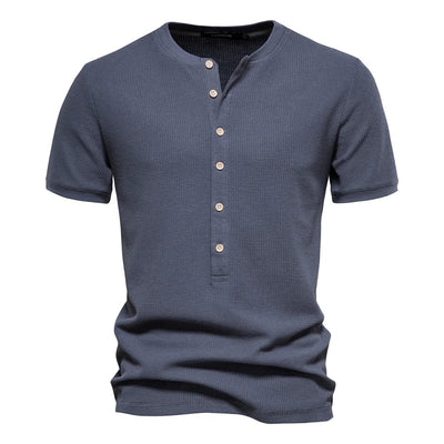 Kenneth™ | Cotton T-Shirt with Buttons