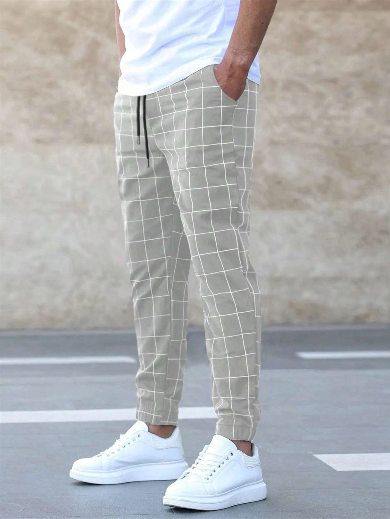 Celso - Herre joggebukser med ternet design