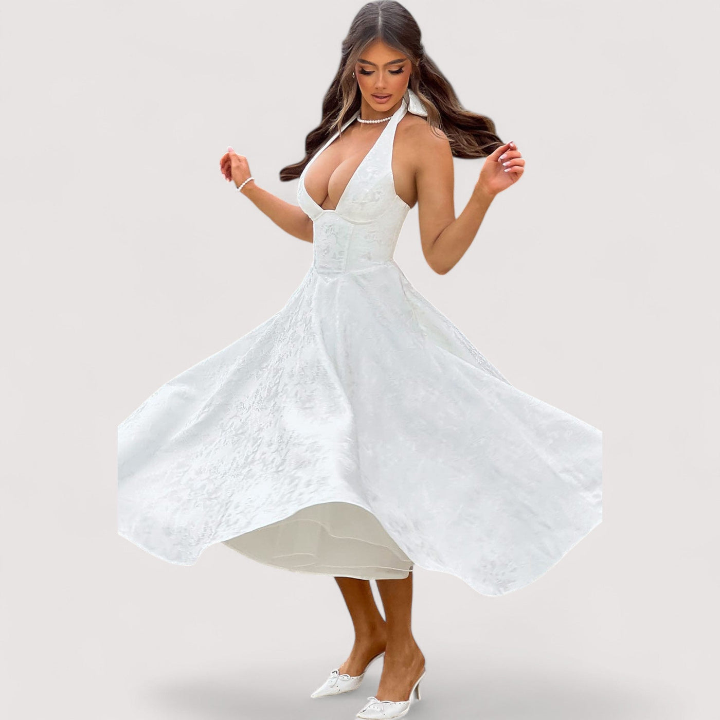 Amalie™ | Halterneck Midi Dress