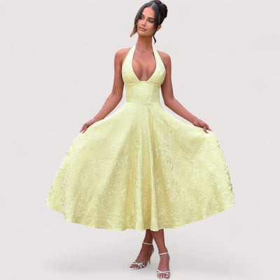 Amalie™ | Halterneck Midi Dress